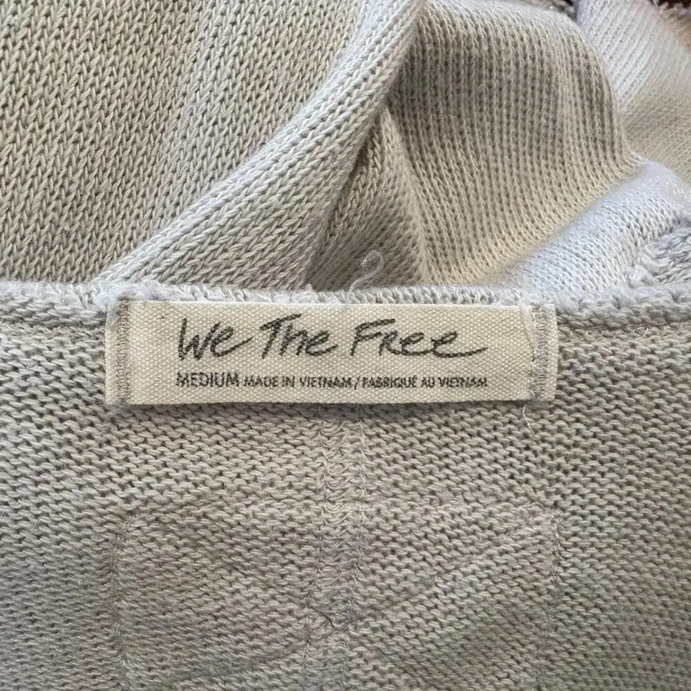 Free People We The Free Distressed Raw Edge Cotton Sweater M - Picture 9 of 9